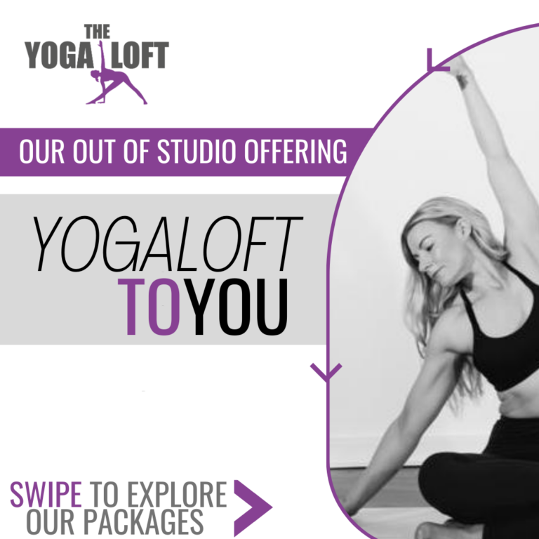 Our our of studio offering, yogaloft to you, swipe to explore our packages